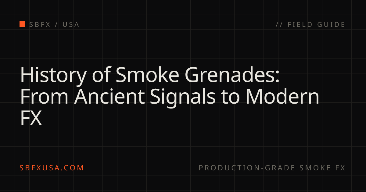 History of Smoke Grenades: From Ancient Signals to Modern FX | SBFX USA
